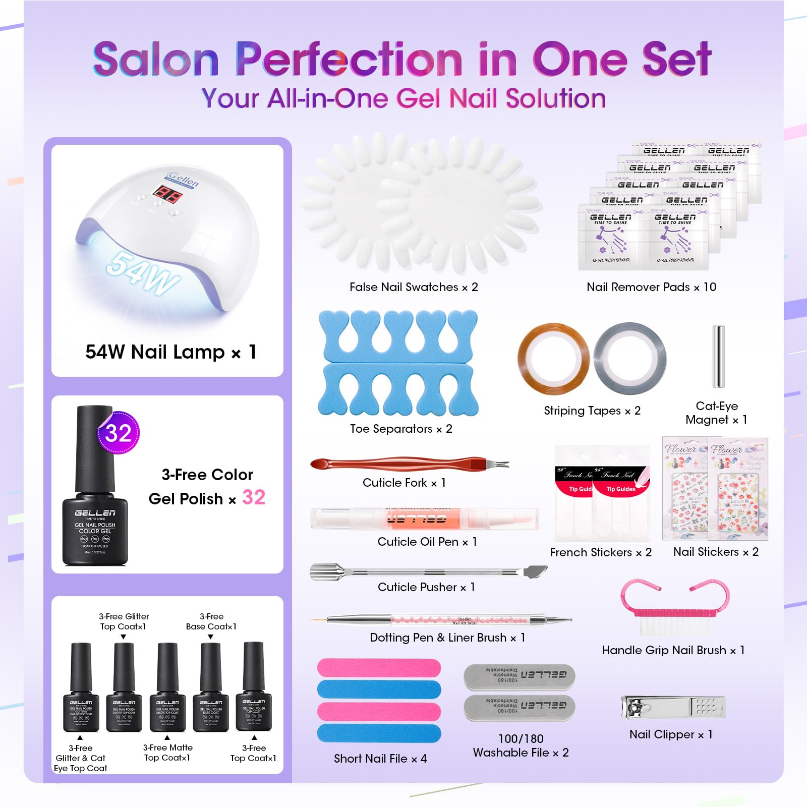 Gellen 54-watt UV LED nail curing lamp