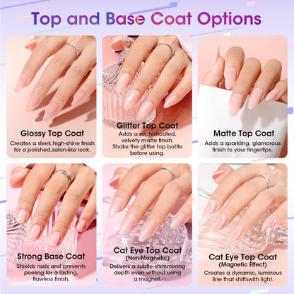 Close up of Gellen glossy and matte top coats