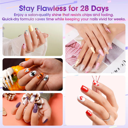 Gellen gel polish set with various nail art decorations