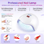 Hands showcasing finished manicure using the Gellen set