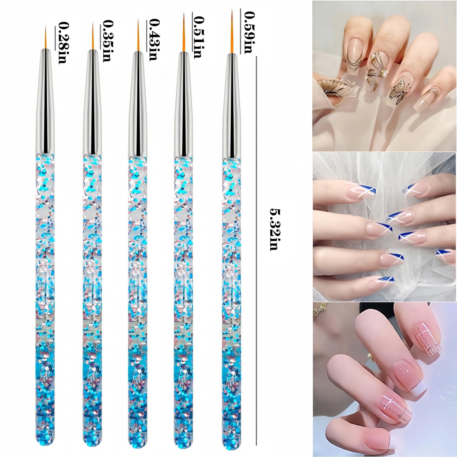 Maycreate 5 fine liner brushes for nail art