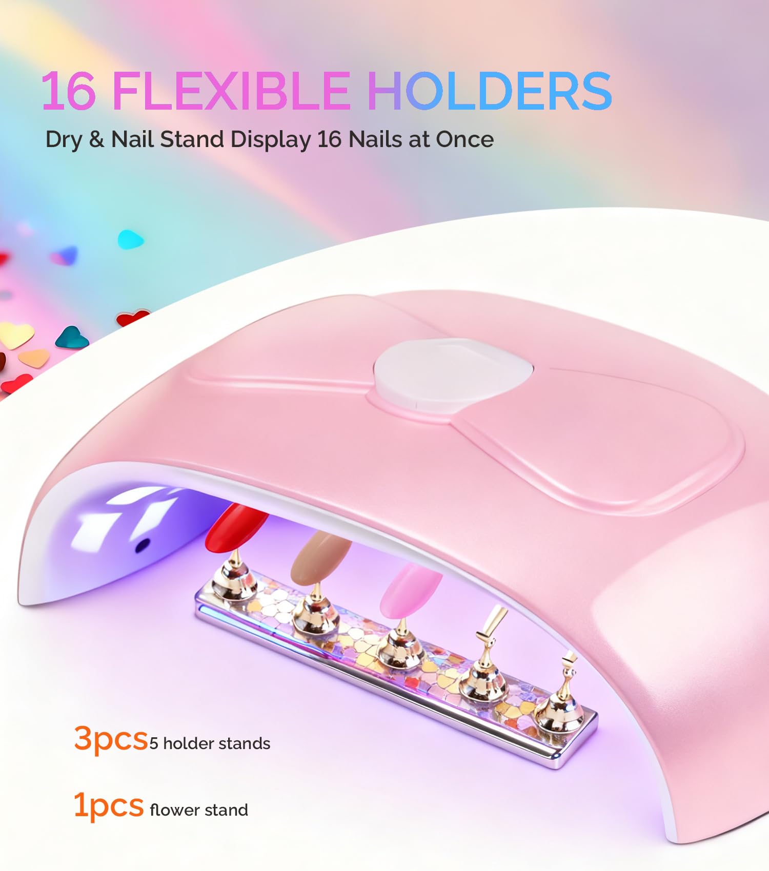 Professional nail art tool setup featuring Obeegoo magnetic stands