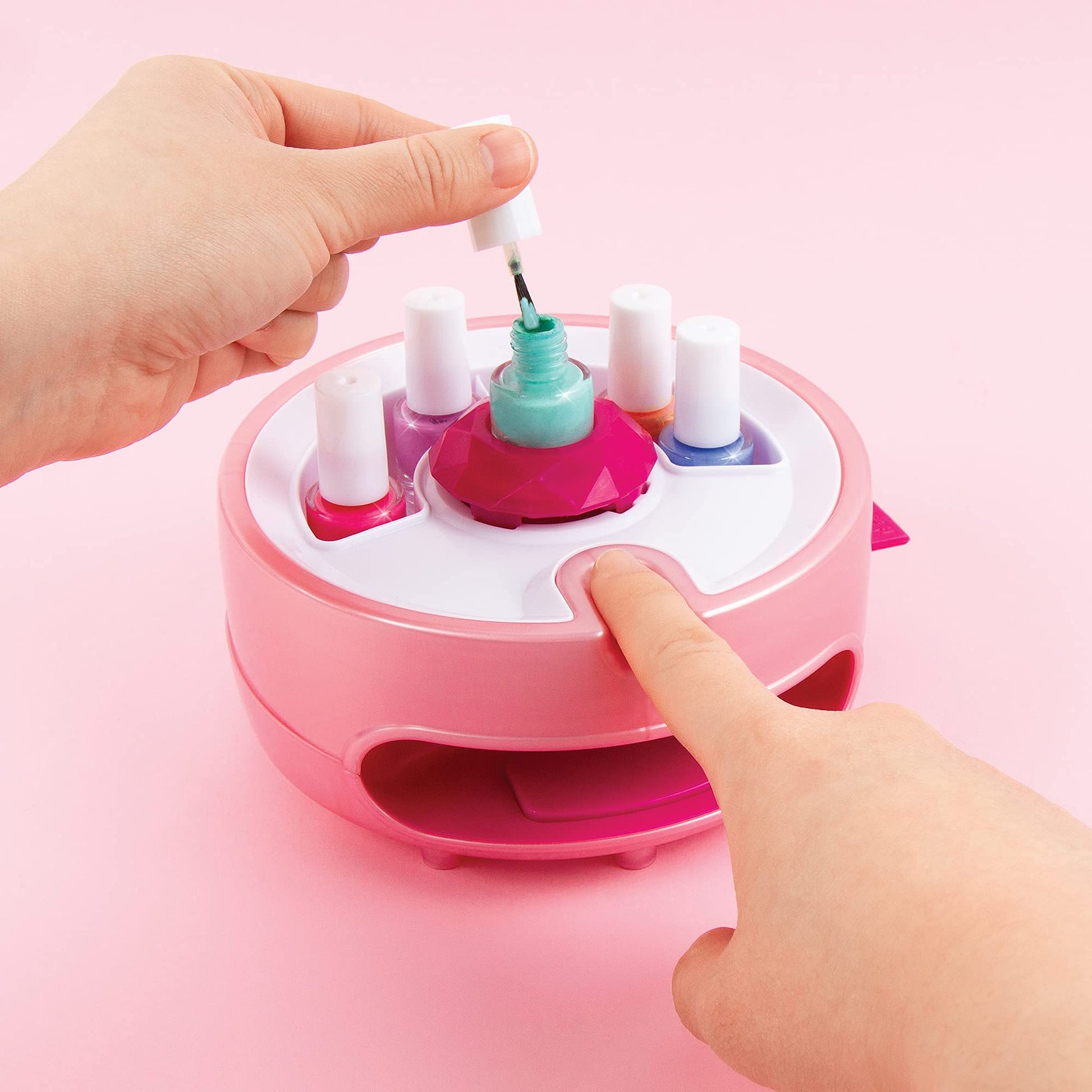 Side profile of the Make It Real nail dryer box showing age range