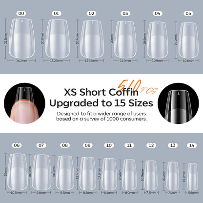 Modelones 510 piece fake nail tips box