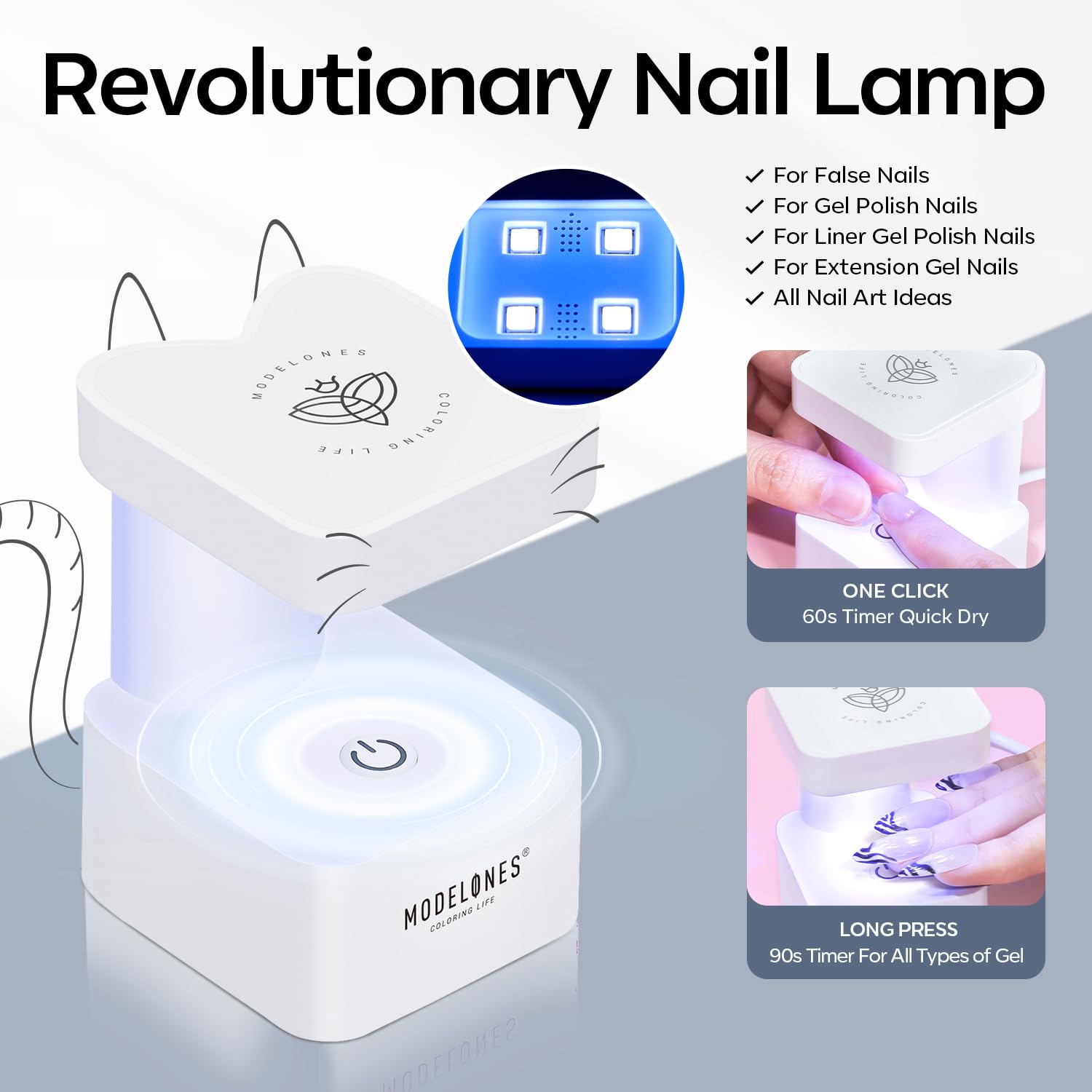 Modelones nail glue and prep dehydrator bottles