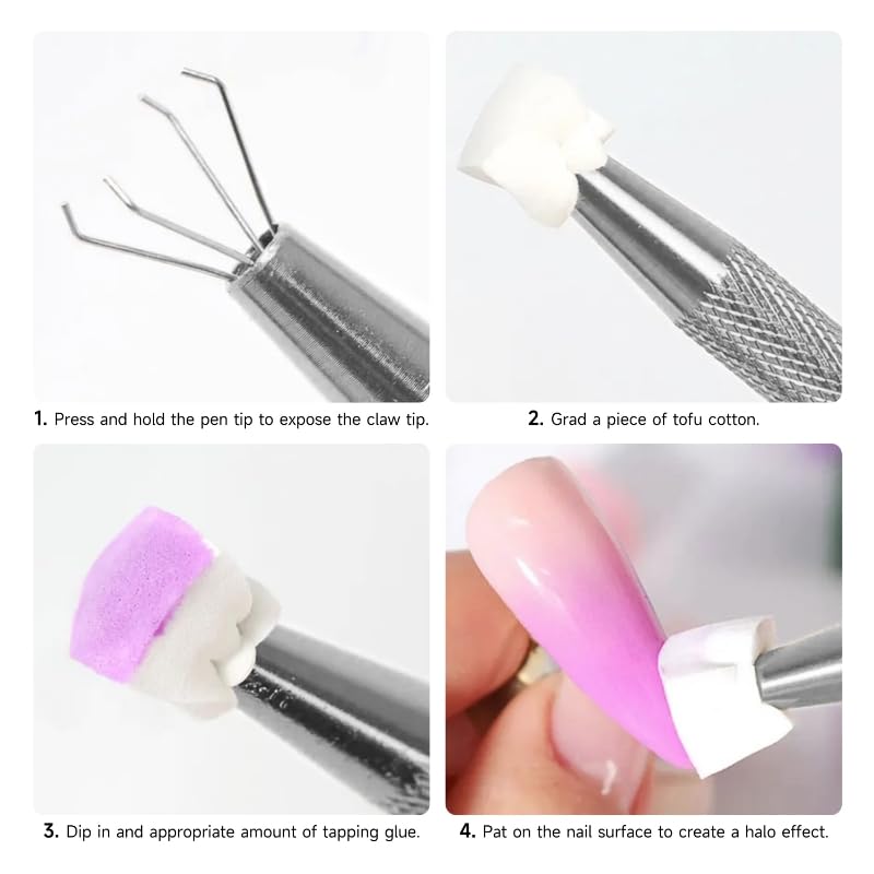 Detailed view of nail sponge texture for gradient effect