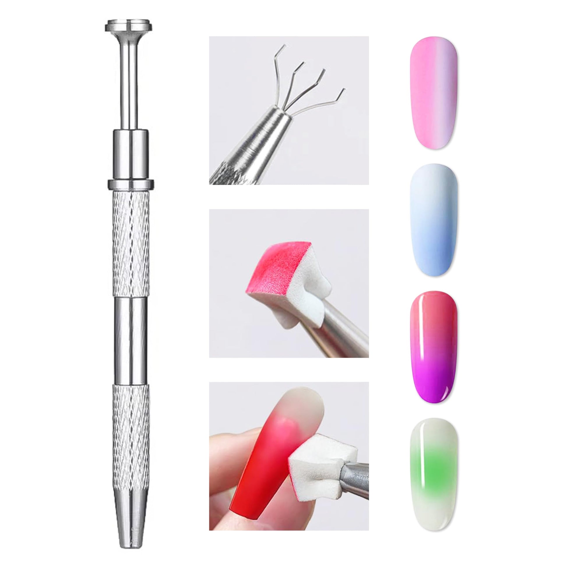 Full set of Akoak ombre nail art tools including sponges and pen