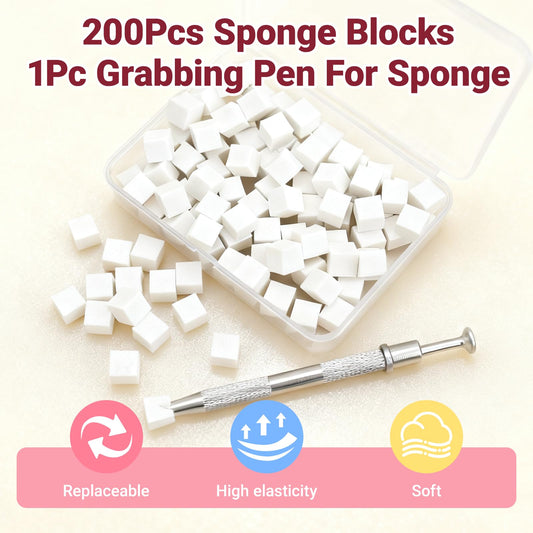 Close up of soft white square nail sponges for gradient art