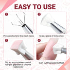 Detailed view of individual soft foam texture for blooming and aura nails
