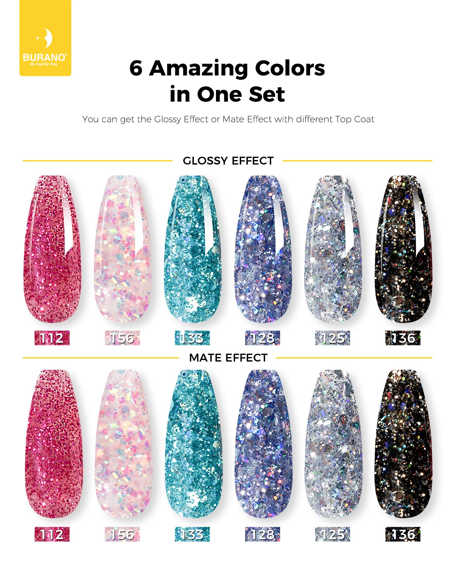 Professional nail art created with Burano poly gel kit