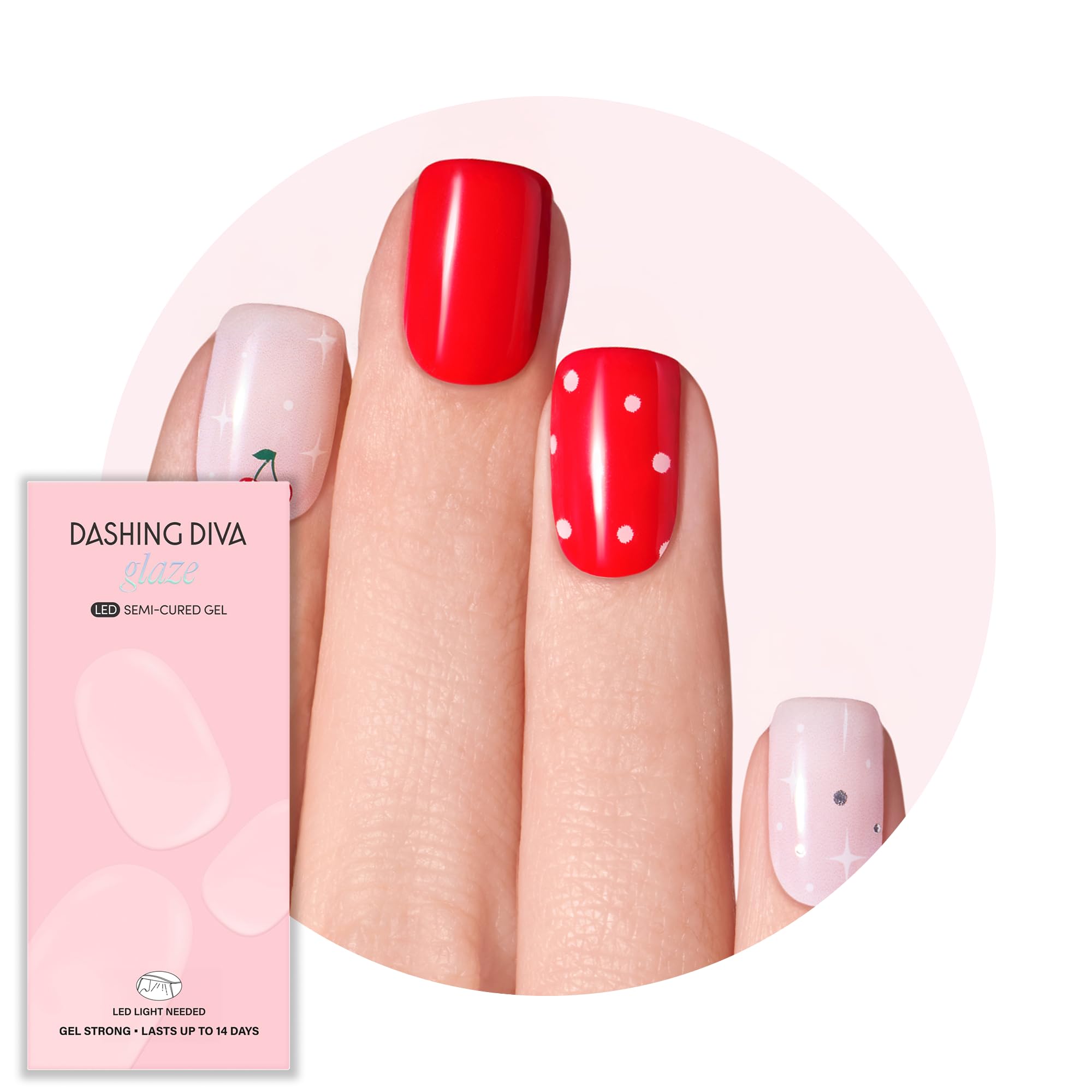 Dashing Diva Cherry Vanilla gel nail strips packaging