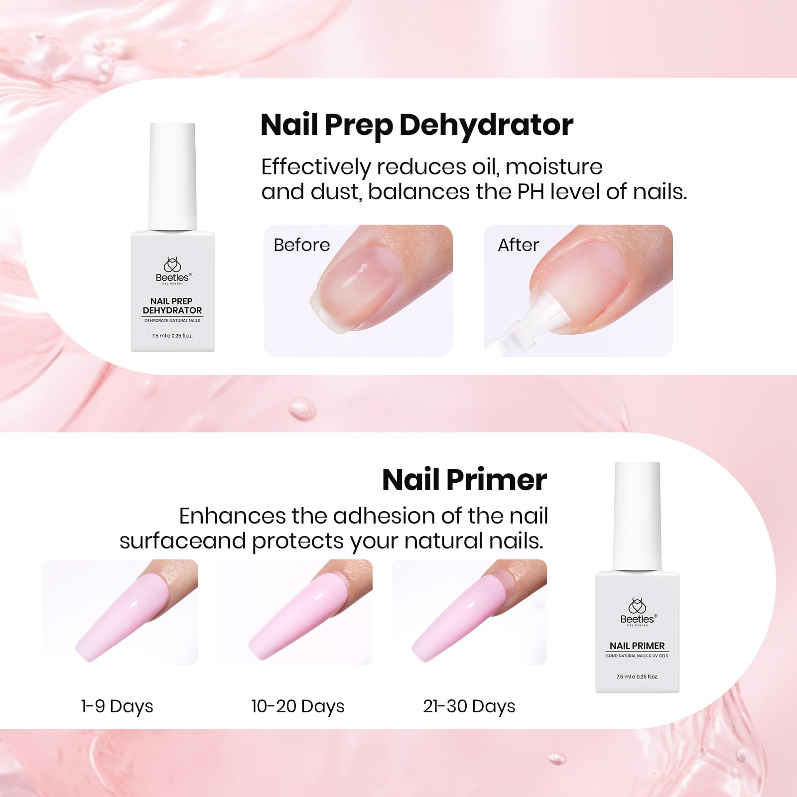 Close up of Beetles cuticle oil and cuticle remover liquids