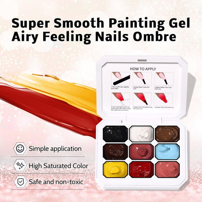 Karroy nail art kit including sponges and blending brushes