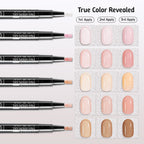Love easy gel nail polish pens displaying various nude color shades
