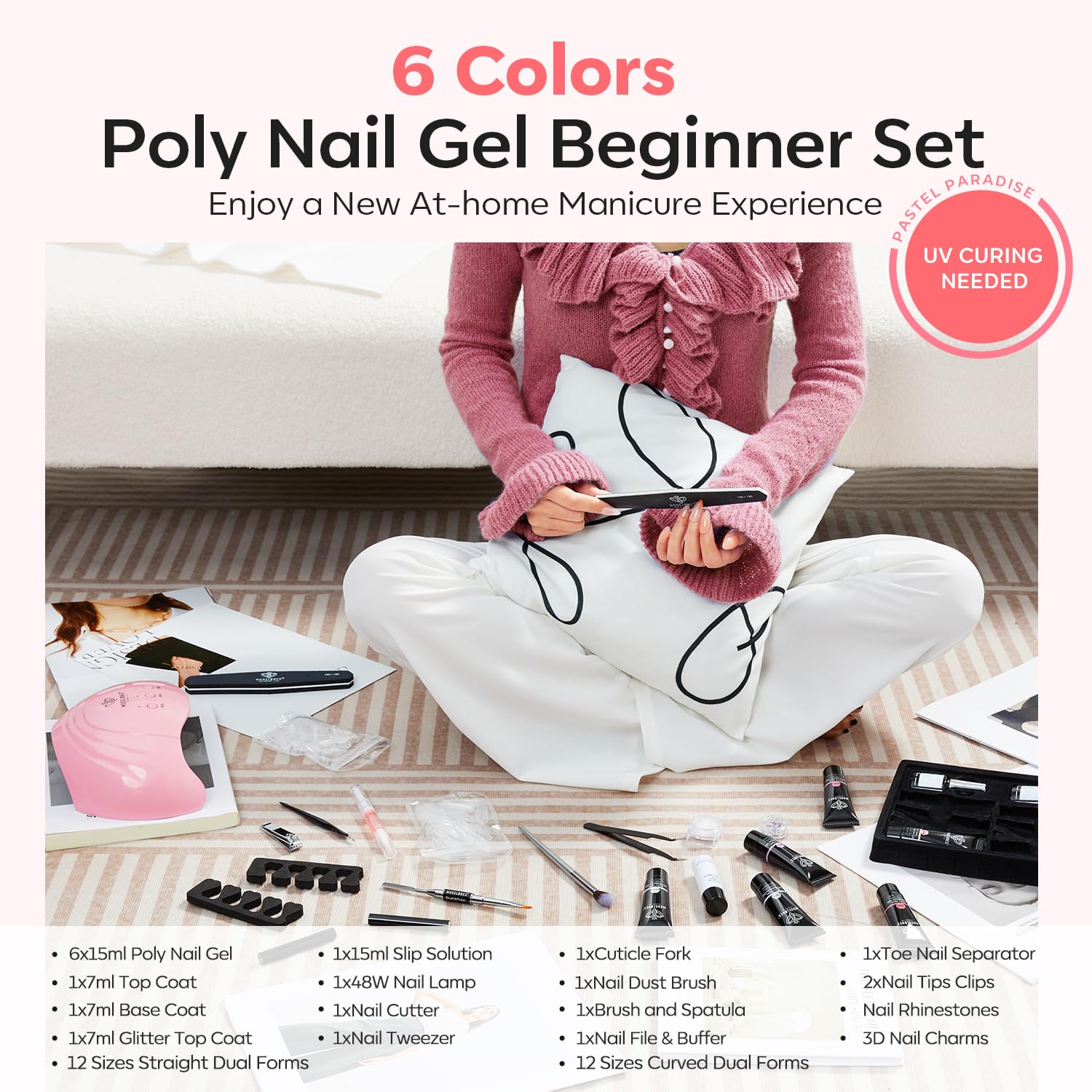 48 Watt UV LED nail lamp included in kit