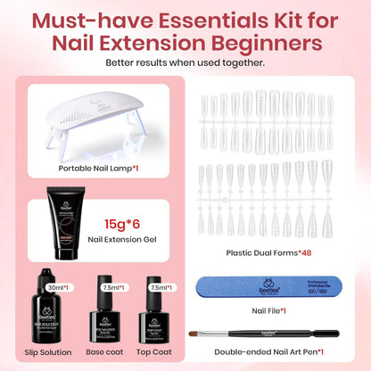 Selection of 30 poly extension gel colors for nail art