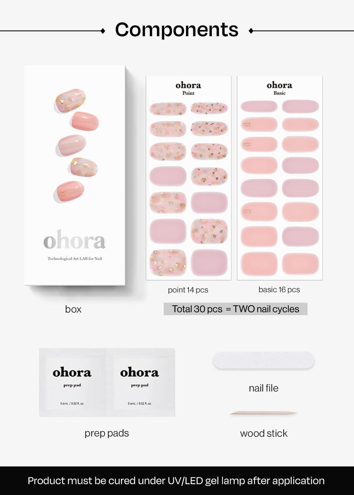 Ohora gel nail strip being trimmed with a mini nail file