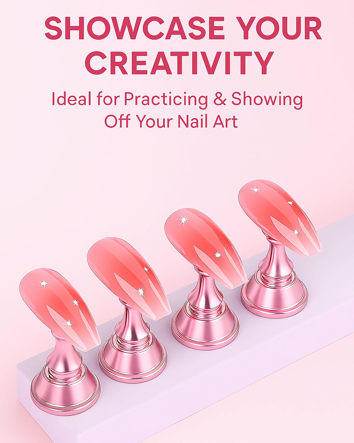 Magnetic nail art display stand for salon professional use