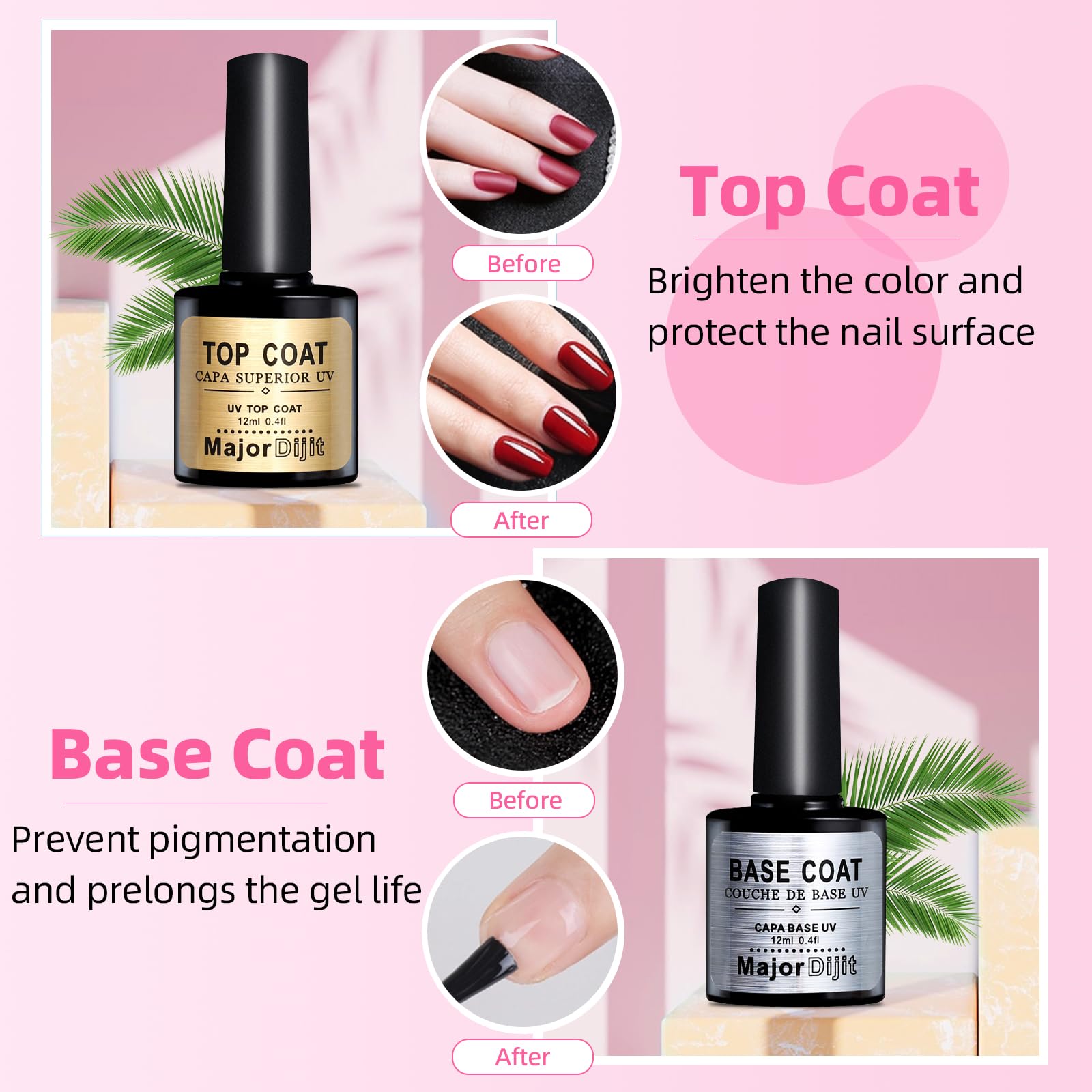Major Dijit nail kit components including acrylic powder and monomer liquid