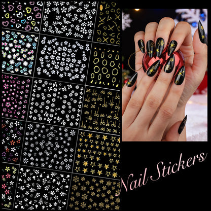 Full collection of Teenitor nail stickers and decorative gems