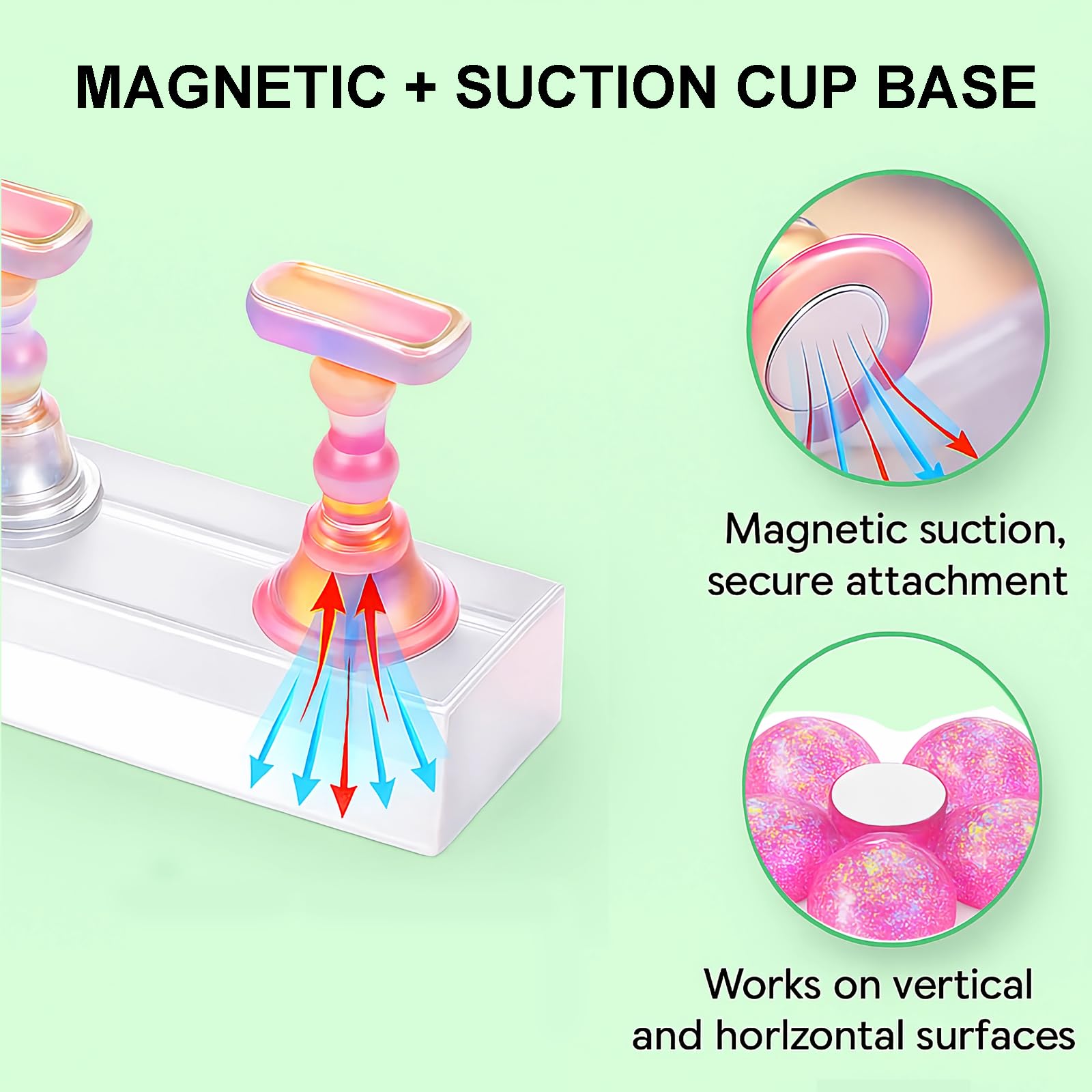 Two sets of acrylic magnetic nail holders for salon use