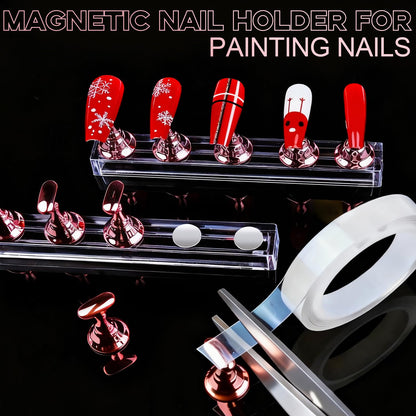 Detailed view of Teenitor coffin nail tips and manicure tools
