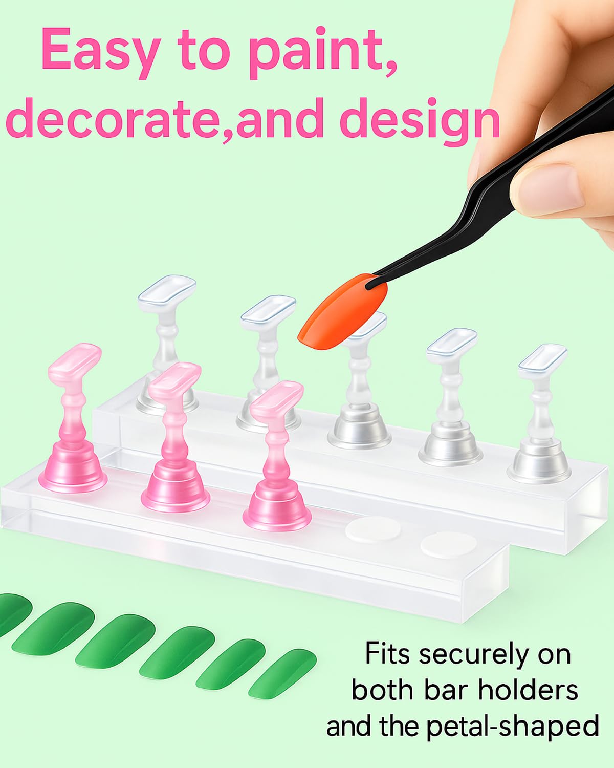 10 piece nail art display stand with flower base