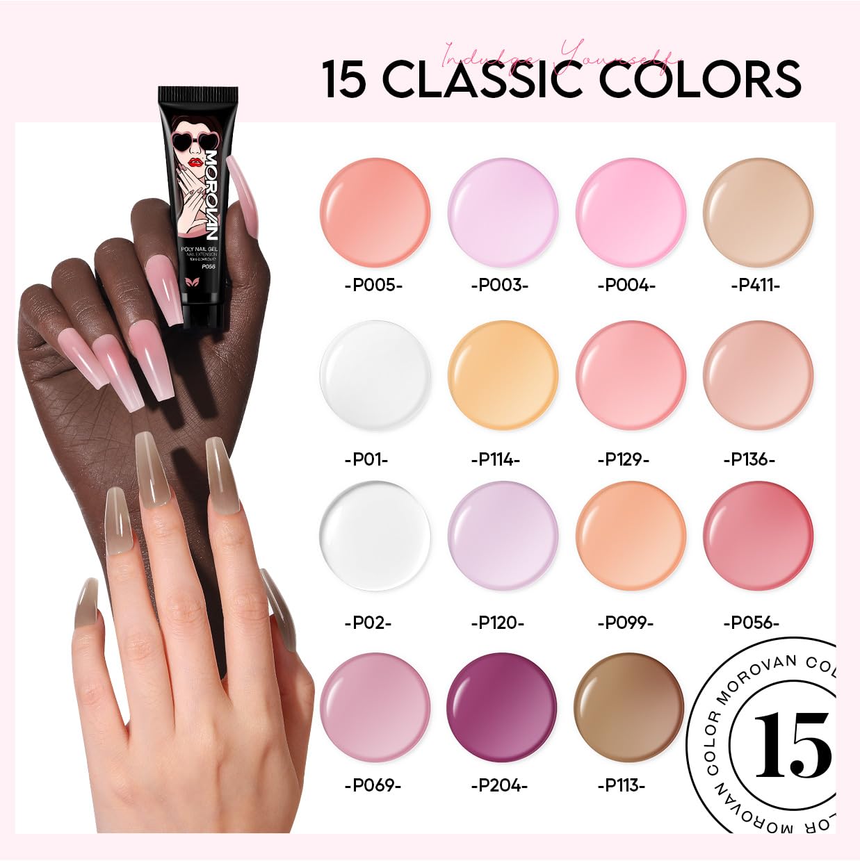 15 color poly gel bottles for home nail art