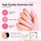 Assorted clear dual forms and dual-ended brush spatula tool for nail shaping