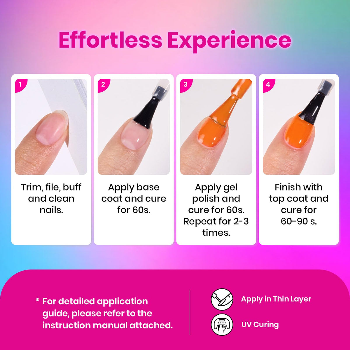 High-gloss manicure result highlighting chip-resistant wear and glossy finish.