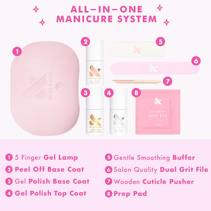 Components of the Olive and June at-home gel kit