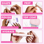 Olive and June complete gel manicure set contents laid out