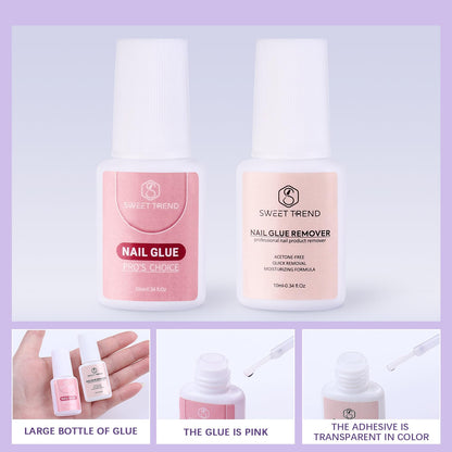 Acrylic nail kit packaging showcasing all contents and accessories