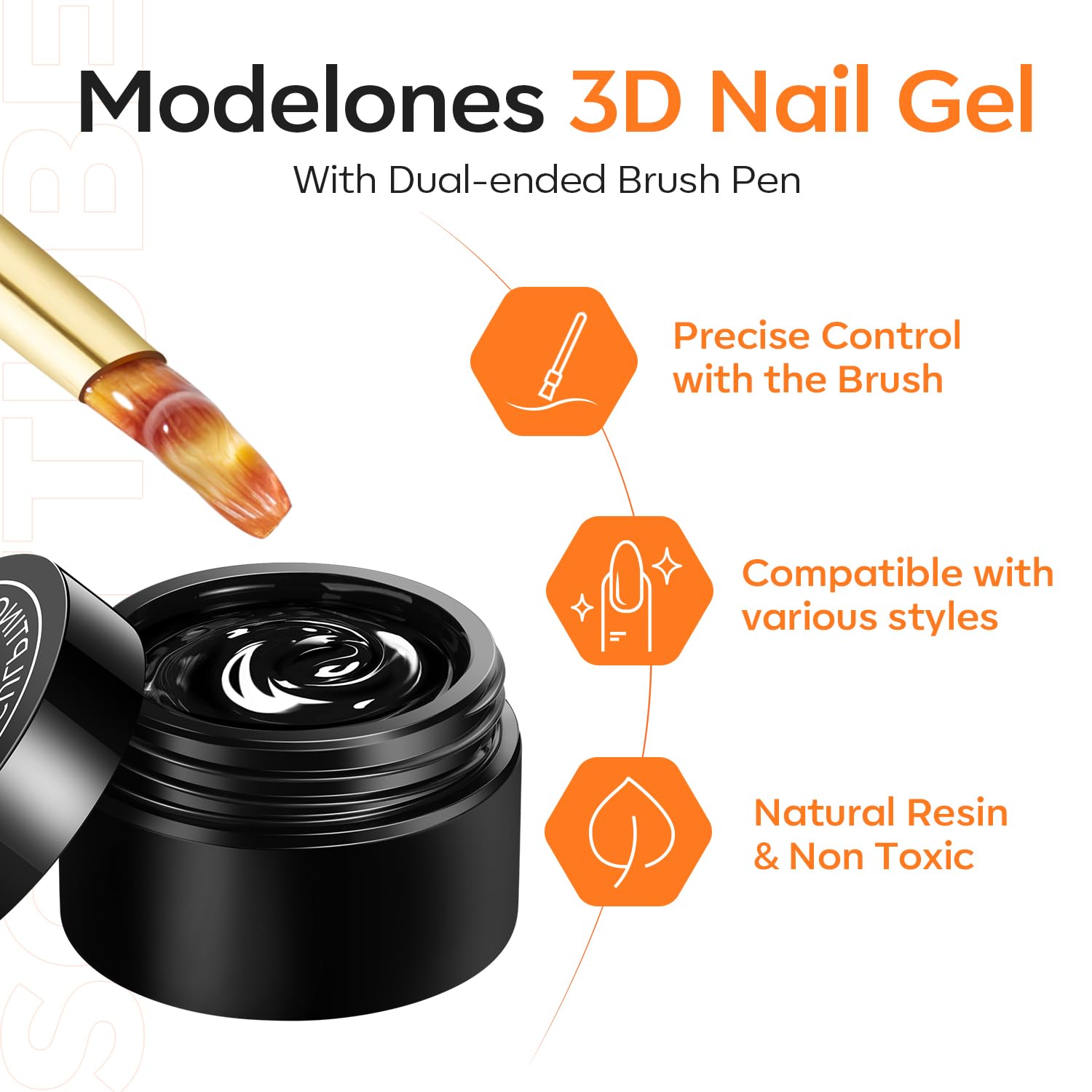 Close up of Modelones 3D clear sculpting gel pot
