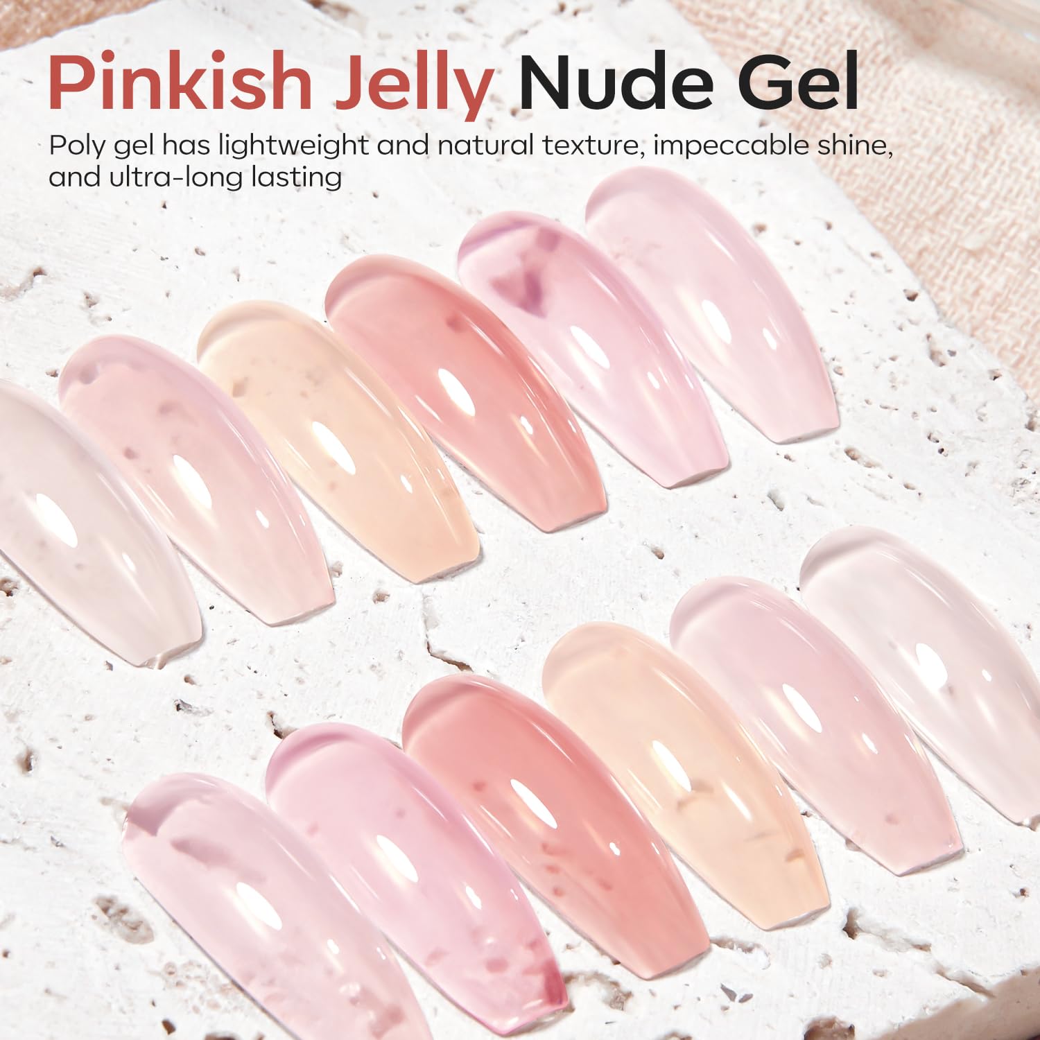 Top and base coat included in Modelones poly gel set