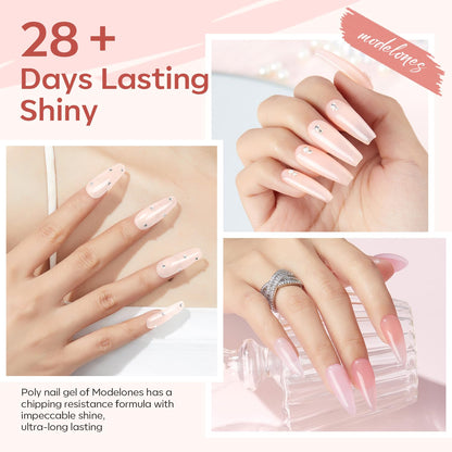 Full collection of Modelones 6 color poly nail extension kit
