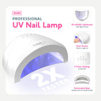 Complete 23-piece gel nail polish kit laid out with all manicure tools