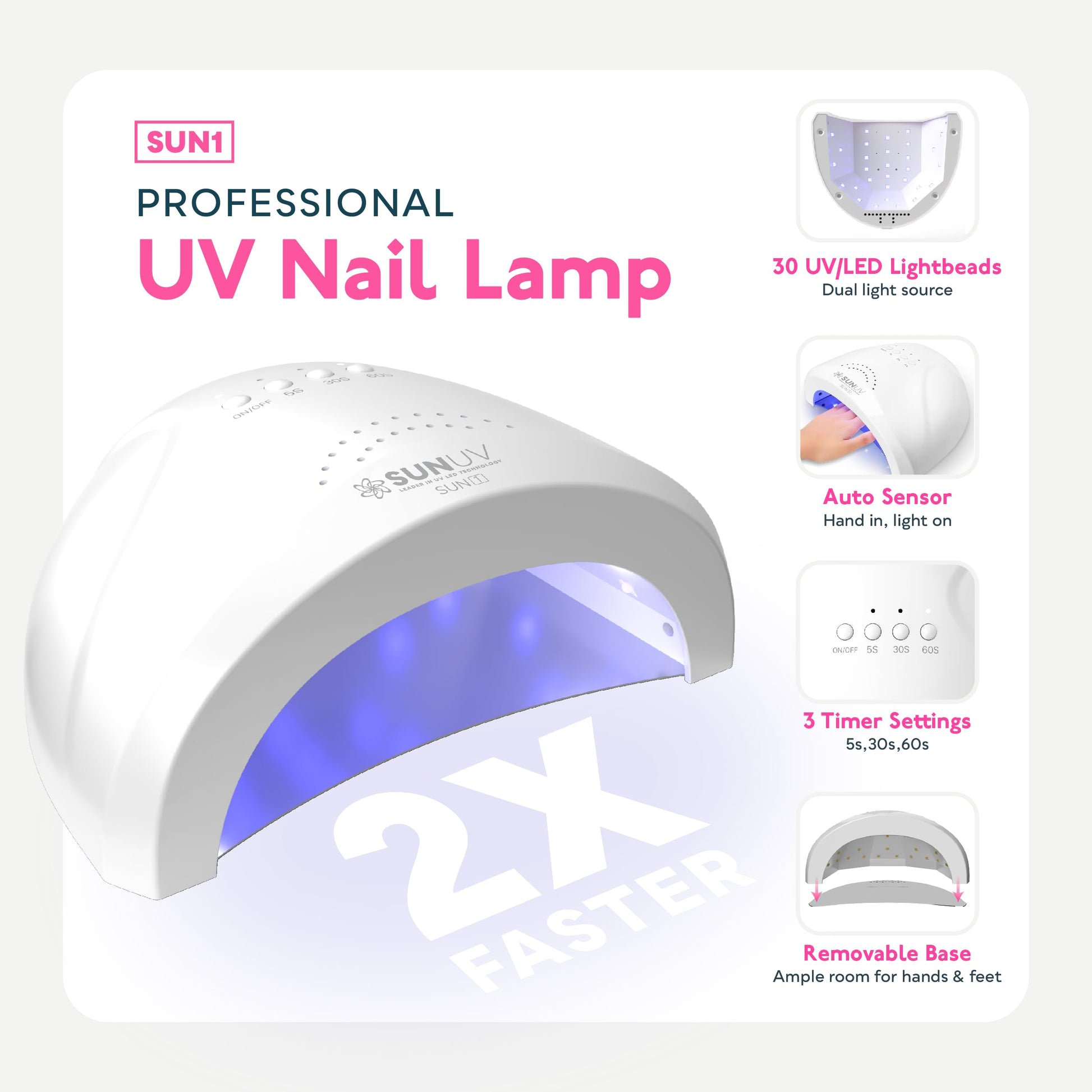 Sunuv 23 piece gel manicure kit components and tools