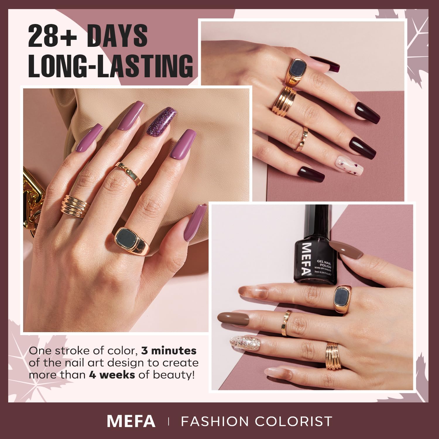 Mefa 12 piece gel nail polish kit packaging