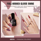 Manicure application demonstrating glossy finish and rich pigmentation