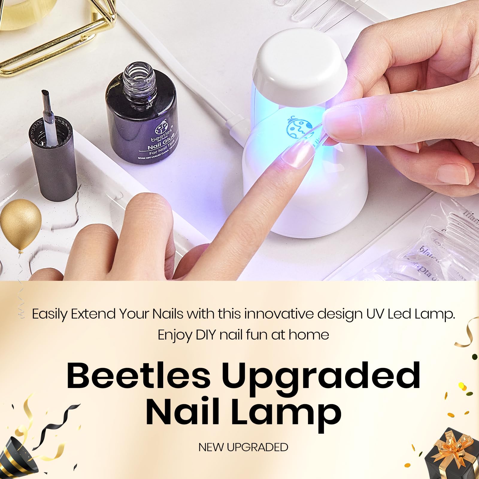 Beetles portable gel nail lamp white finish