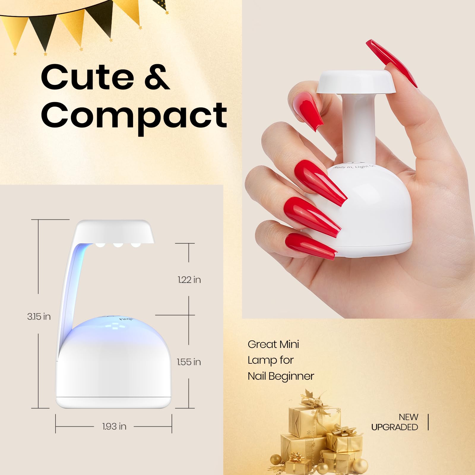 Beetles nail lamp showing USB power cable connection
