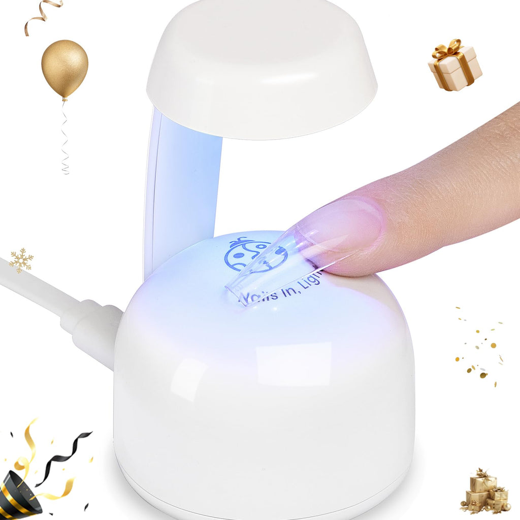 Beetles compact nail lamp packaging and contents overview for travel use
