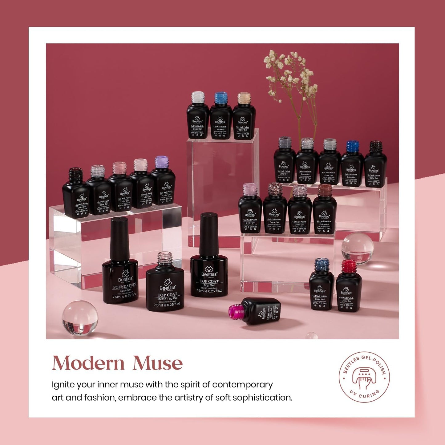 Beetles gel polish kit bottles with glossy and matte finish