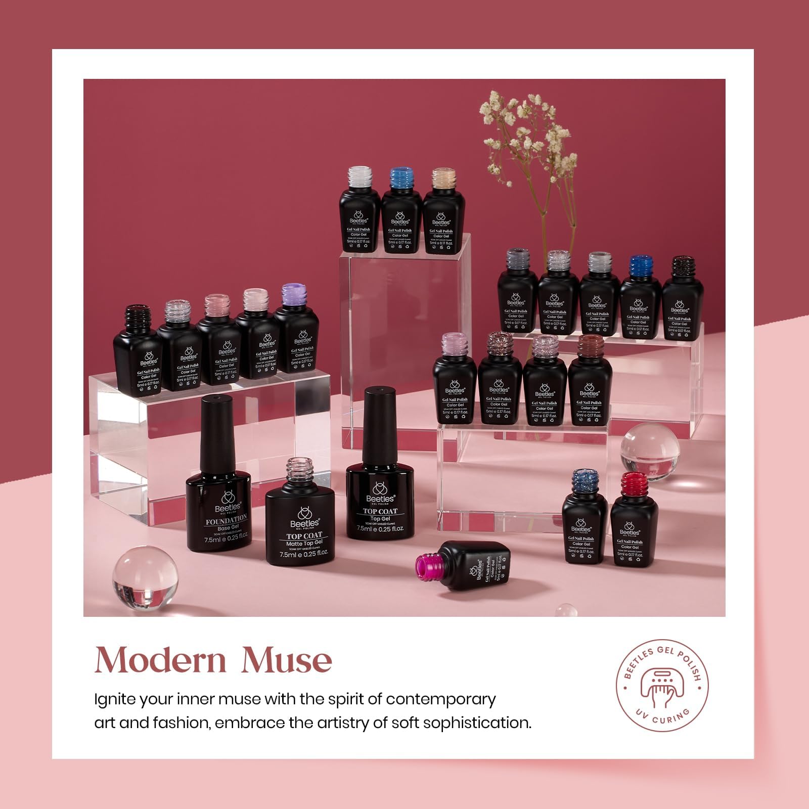 Beetles gel polish kit bottles with glossy and matte finish