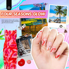 Close-up view of gel polish bottles and brush applicators