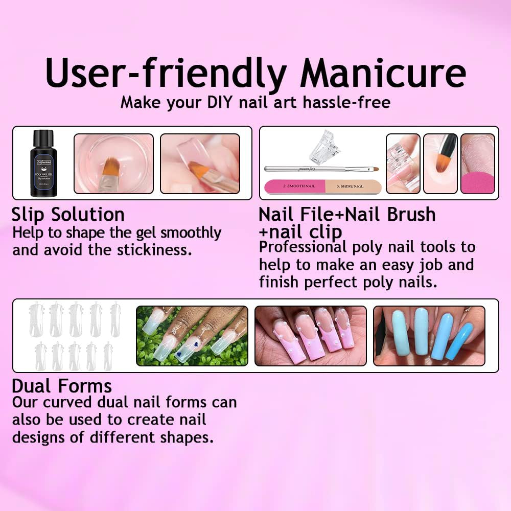 Lofuanna nail extension kit includes slip solution and brush