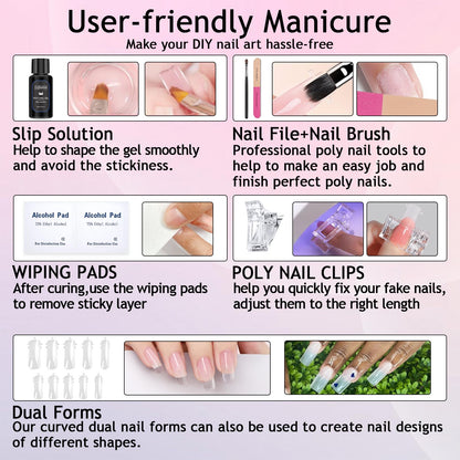 Nude and pink poly gel shades from Lofuanna kit