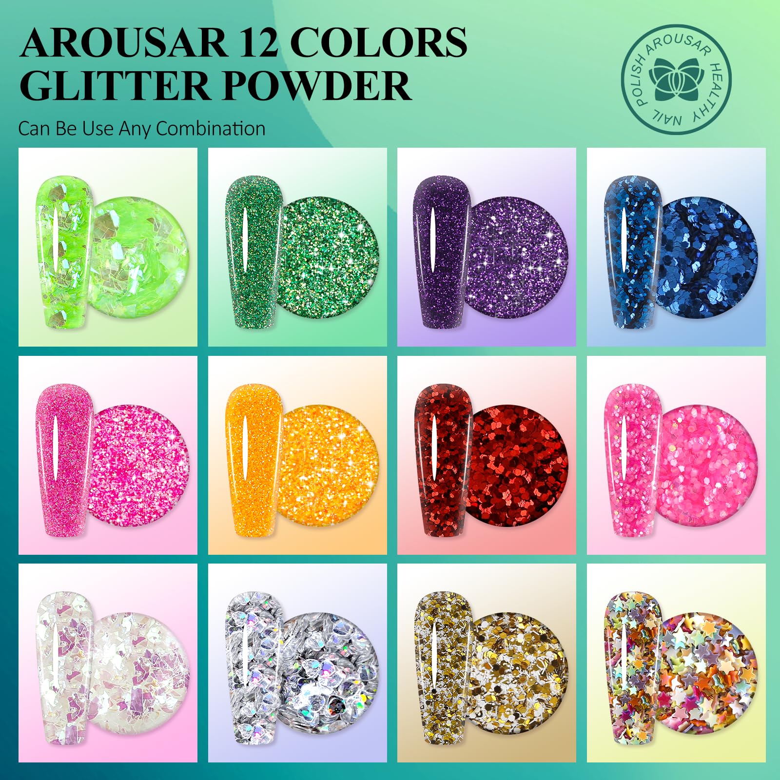 Top and base coat bottles from Arousar manicure set