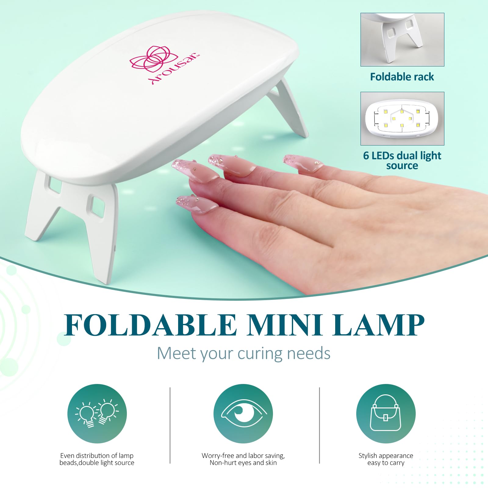UV LED lamp curing poly nail gel extensions